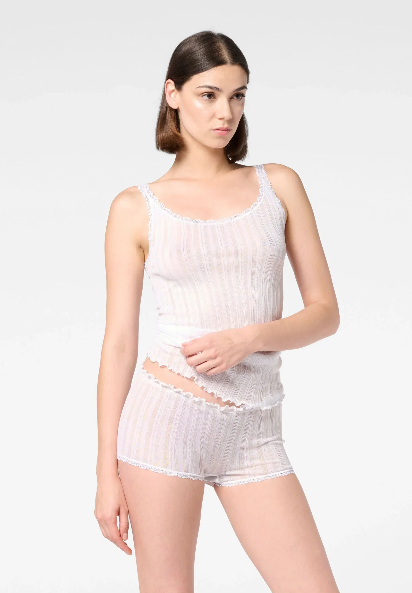 Image of Culotte in Filo di Scozia Luxe - Bianco