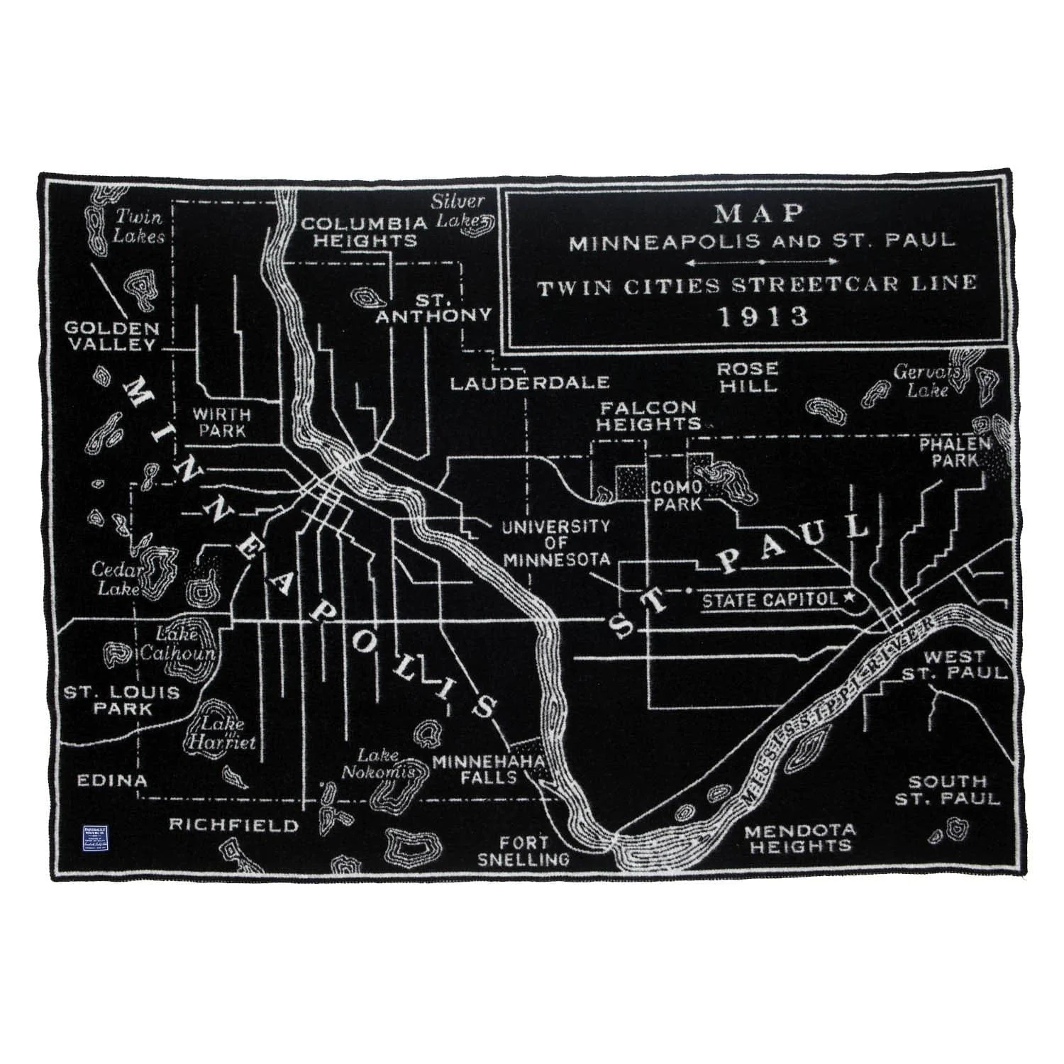 Image of Minneapolis-Saint Paul Map Wool Throw