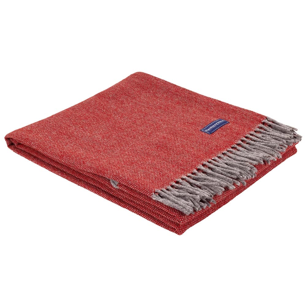 Image of Ashby Wool Throw Blanket - Red