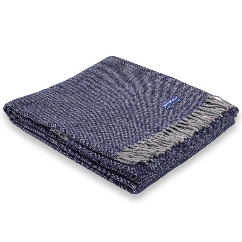 Image of Ashby Wool Throw Blanket - Navy