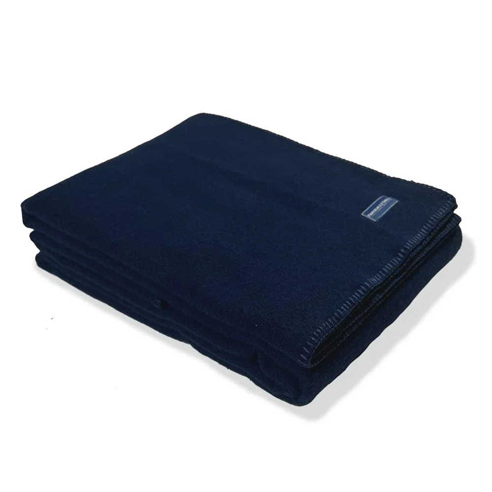 Image of Pure & Simple Wool Blanket - Navy