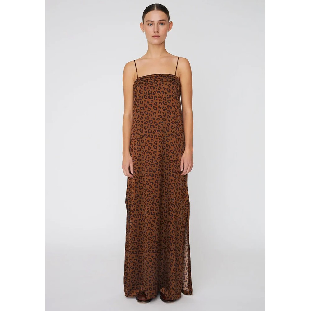 Image of Maxi Animal Printed Silk Dress - Leopard