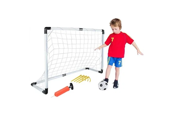 Fotballmål med ball og pumpe for barn