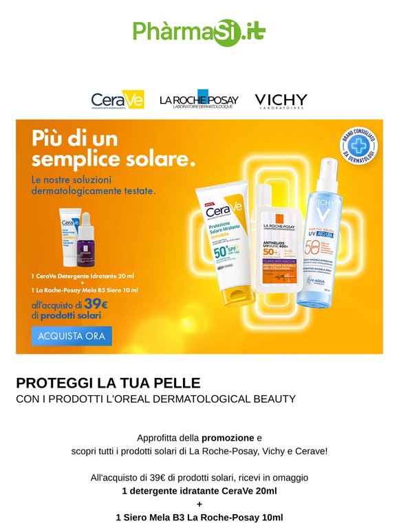 ⛱️CeraVe, La Roche-Posay e Vichy: i solari consigliati dai dermatologi
