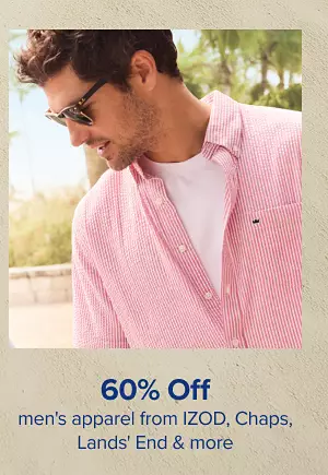 Up to 60% off mens apparel from Crown and Ivy, IZOD and more. Shop now. A man in a pink button down shirt.