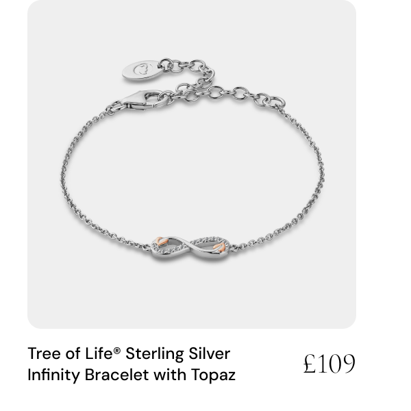 Tree of Life® Sterling Silver Infinity Bracelet with Topaz - £109