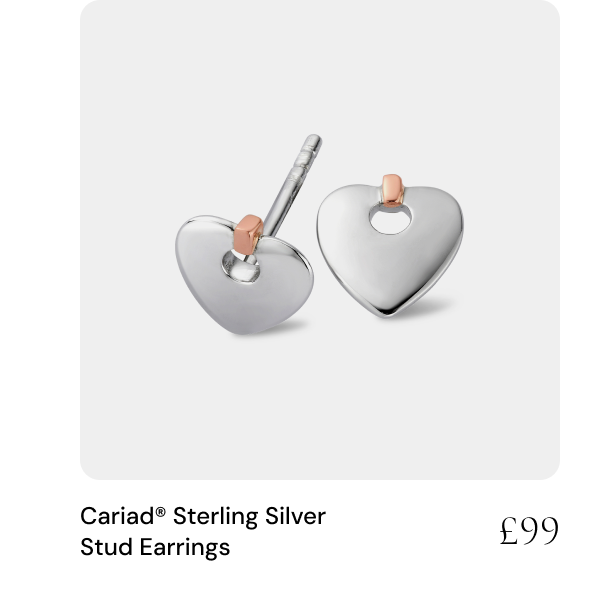 Cariad® Sterling Silver Stud Earrings - £99
