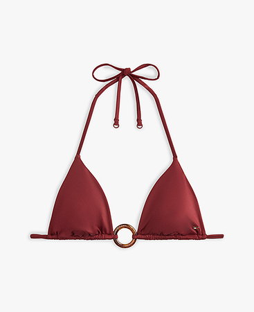Tortoiseshell Ring Slim Triangle Bikini Top