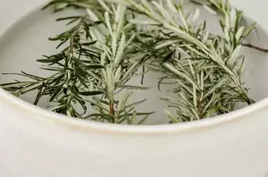 Soak rosemary in water for a simple and beautiful kitchen accent