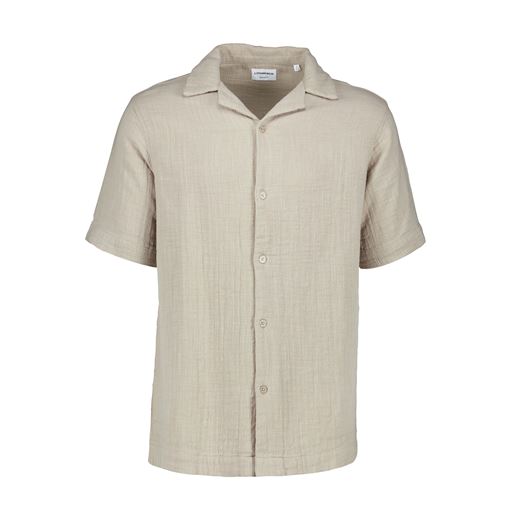 Cotton Muslin Resort S/S Skjorte, Stone, XXL