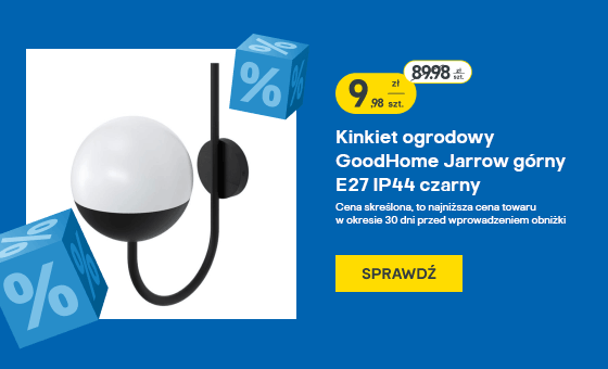 Kinkiet ogrodowy GoodHome Jarrow górny E27 IP44 czarny