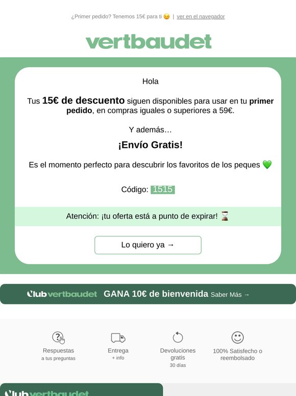Tus 15€ están a punto de expirar ⏳