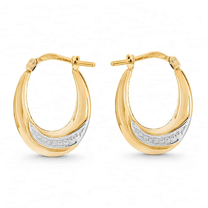 Together Silver & 9K Bonded Gold Creole Hoop Earrings