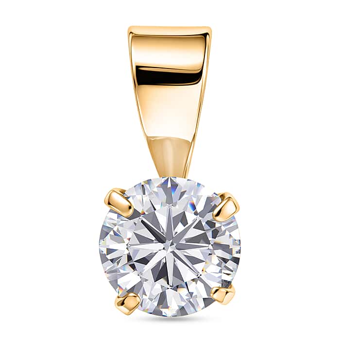 Moissanite Solitaire Pendant in Yellow Gold