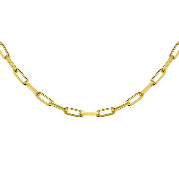 Yellow Gold Plated Sterling Silver Paperclip Chain