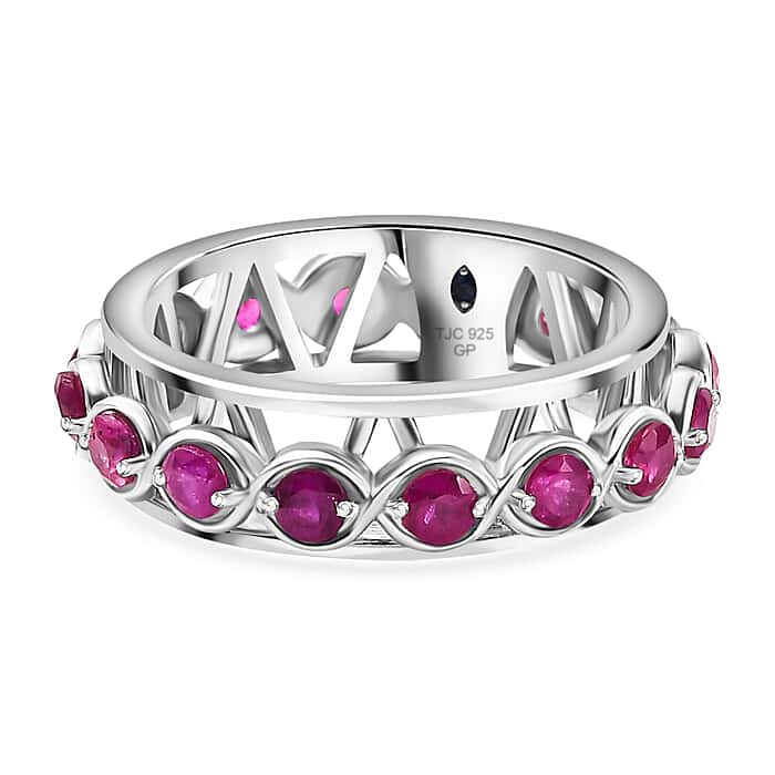 Chakra Spinner Band Ring in Rhodium Overlay Sterling