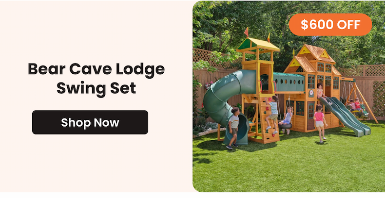 Bear Cave Lodge Swing Set- Shop now