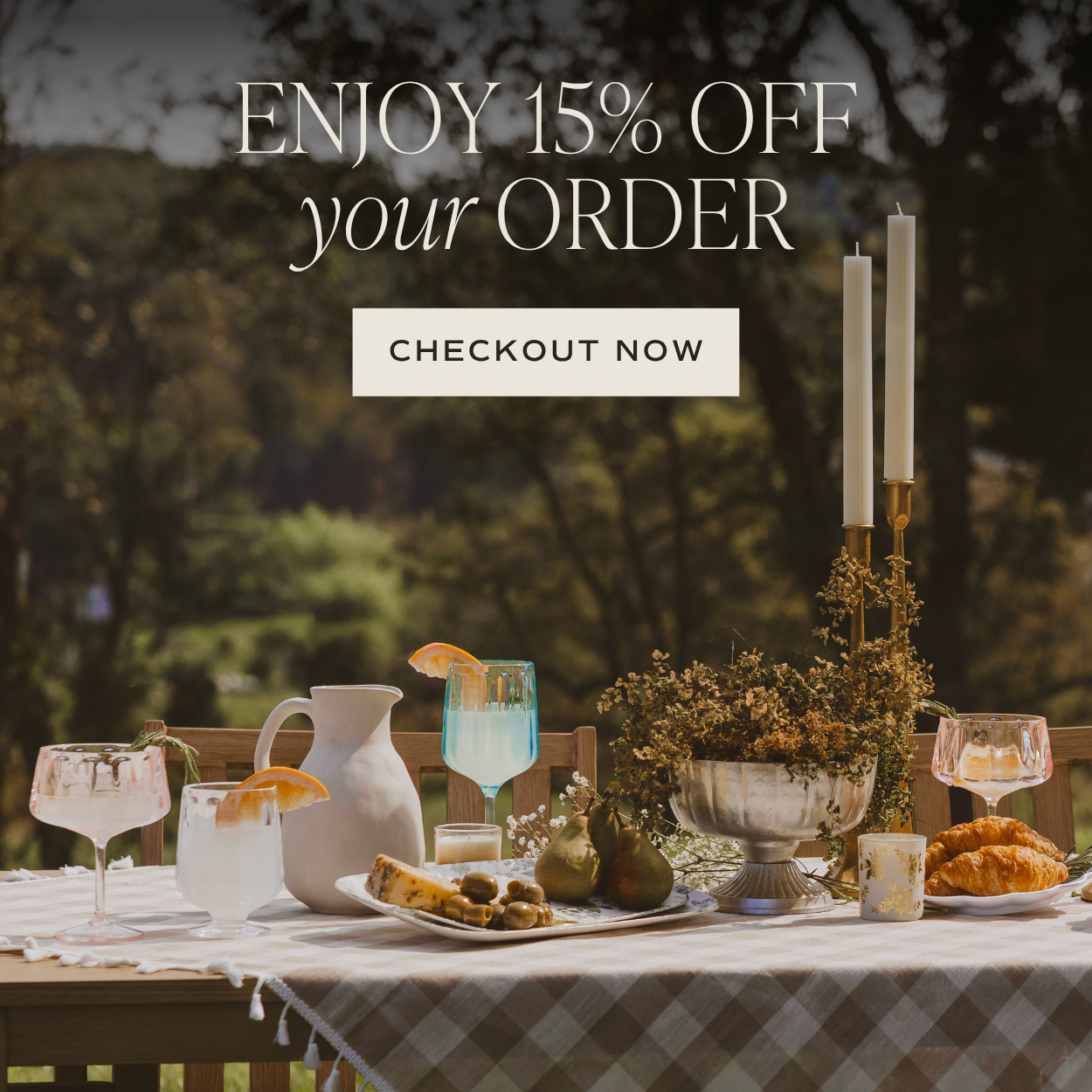 Take 15% off your order.