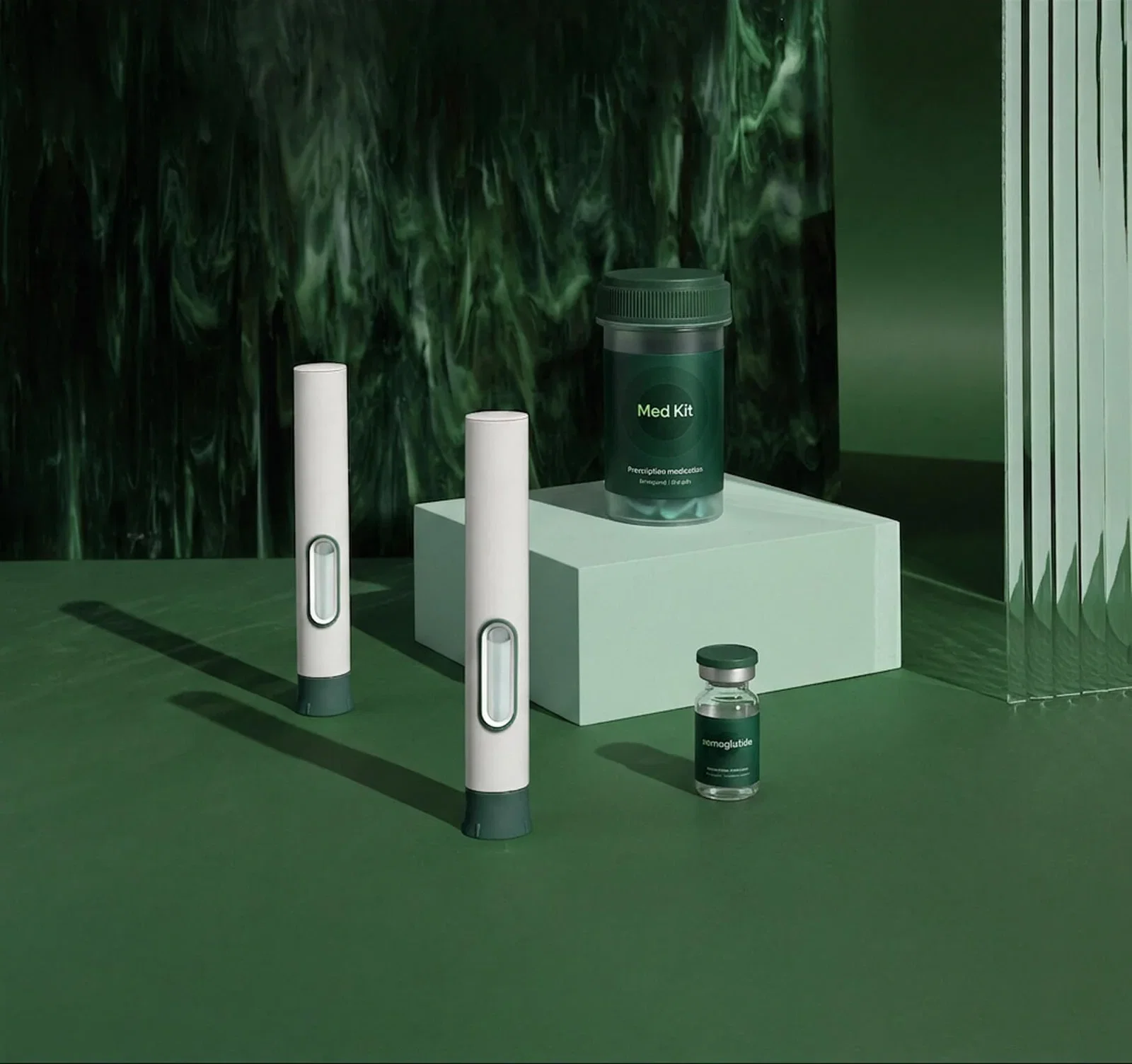 Med Kit bottle with two pens