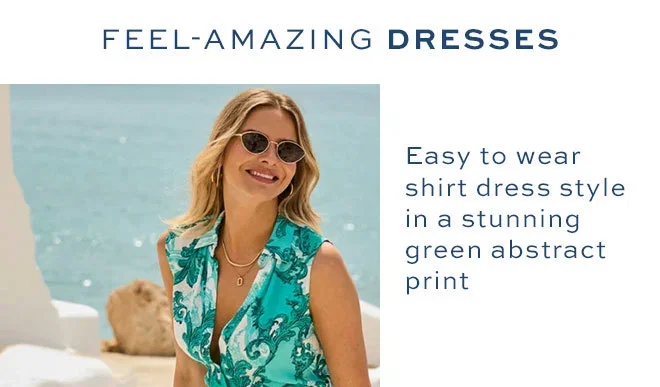 Green Abstract Print Sleeveless Midi Shirt Dress