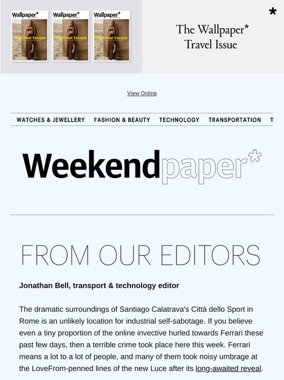 Ferrari furore, Jack White’s art and our design of the week