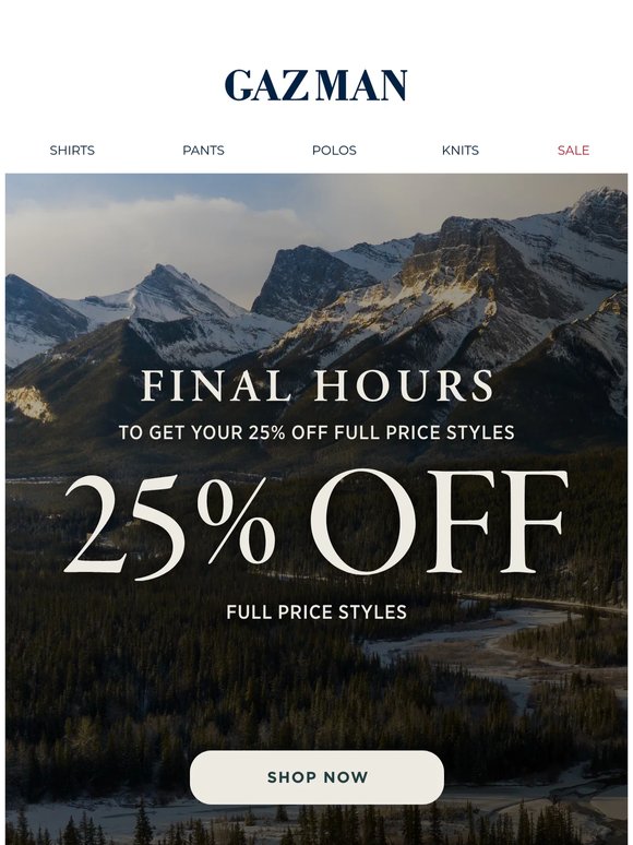 —, your 25% Off Member Offer ends tonight