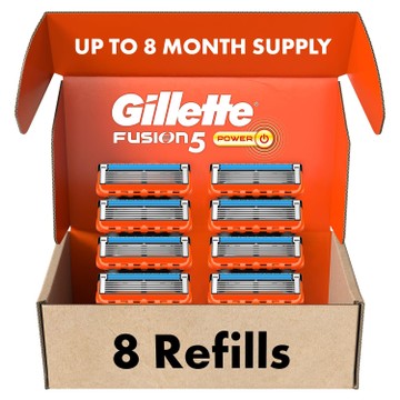 Gillette Fusion5 Power Razor Blade Refills – 8 Count