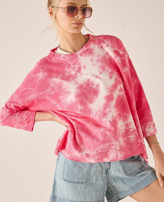 Catalina Tee in Rasberry Tie Dye