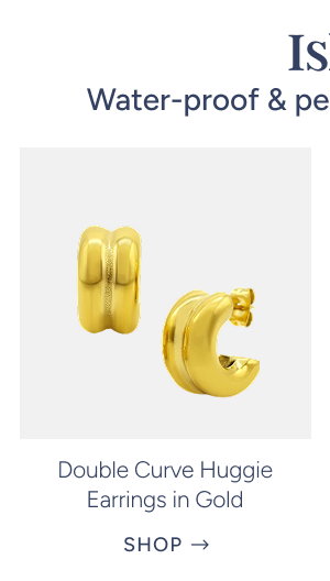 double curve huggie earrings in gold