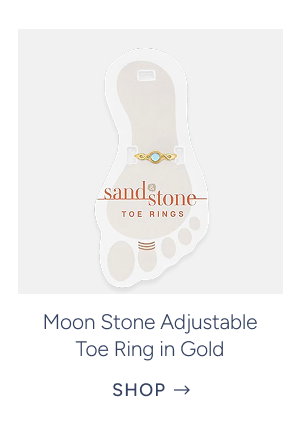 moon stone adjustable toe ring in gold