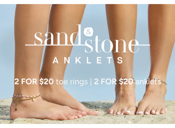 sand & stone anklets | 2 for $20 toe rings | 2 for $20 anklets