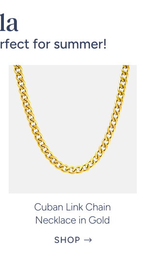 cuban link chain necklace in gold