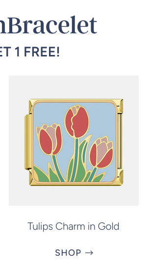 tulips charm in gold