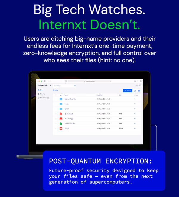 Internxt Cloud Storage Lifetime Subscription: 10TB Plan