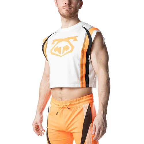 Nasty Pig Hyper Crop Top - White/Vibrant Orange/Black