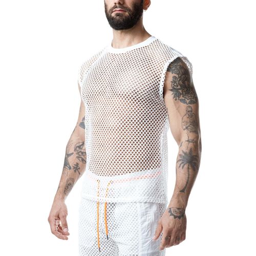 Nasty Pig Hyper Sleeveless Shirt - White/Vibrant Orange