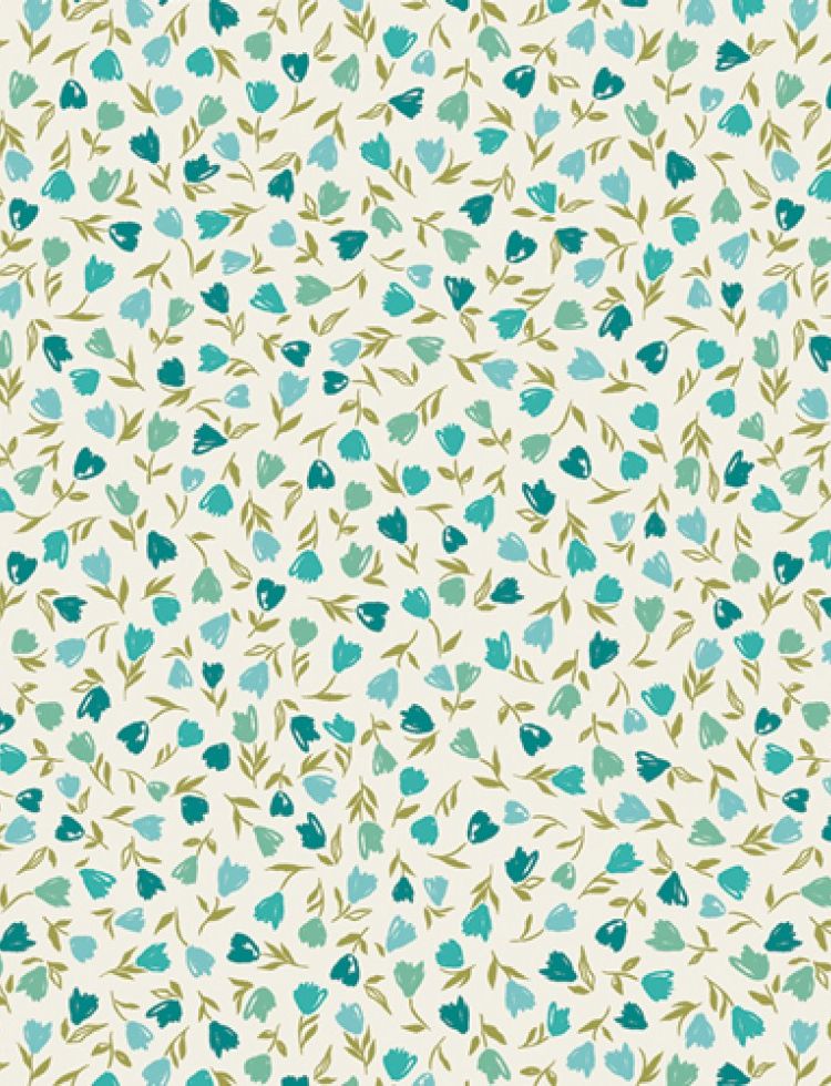 Art Gallery Fabrics Bloomcore 100% Cotton Poplin Fabric Floral Frenzy Lagoon