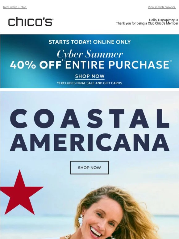 40% off NEW Americana classics + MORE ❤️🤍💙
