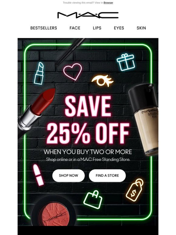 20% → 25% off. Spend more. Save more.