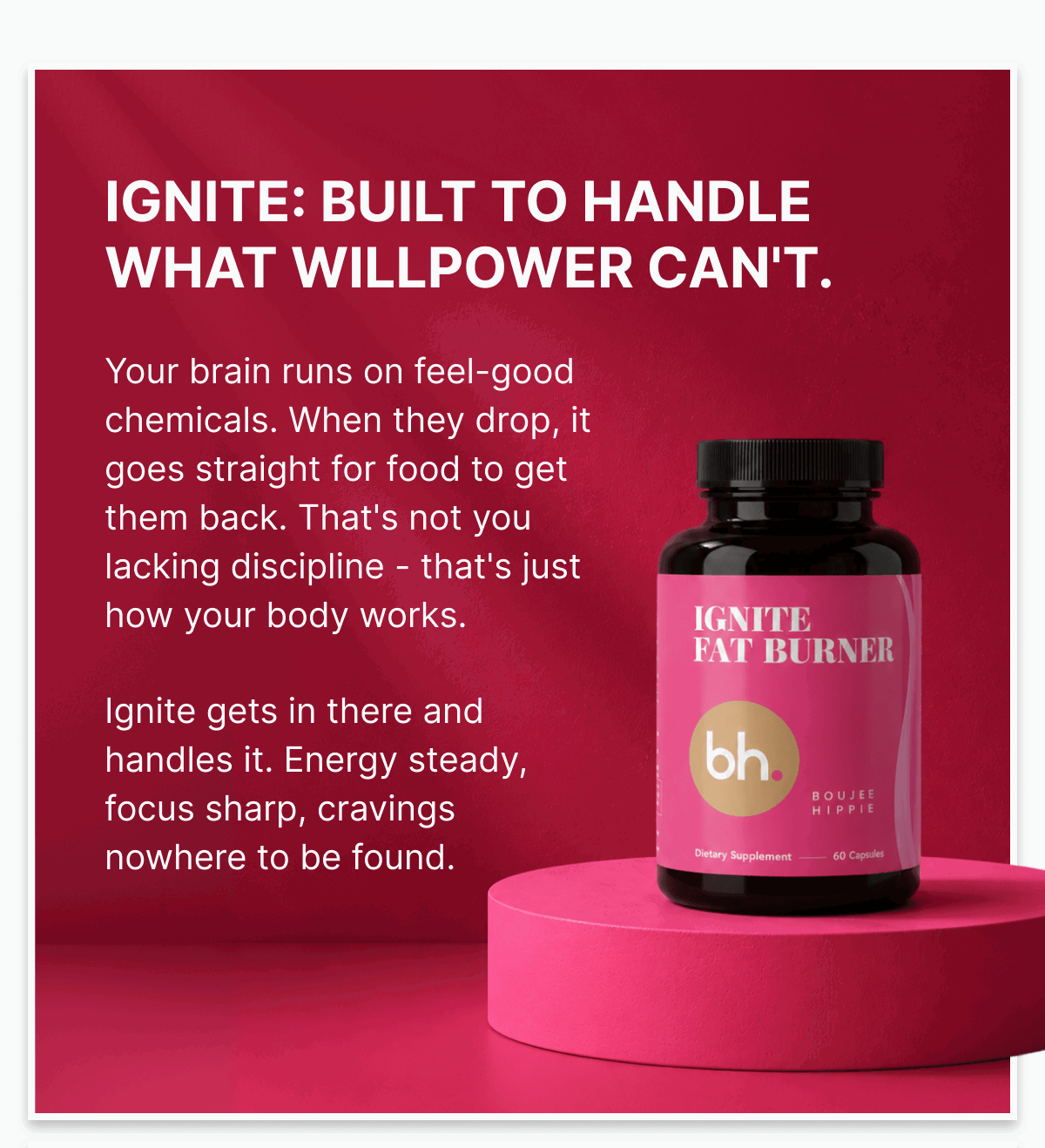 IGNITE: BUILT TO HANDLE WHAT WILLPOWER CAN'T.