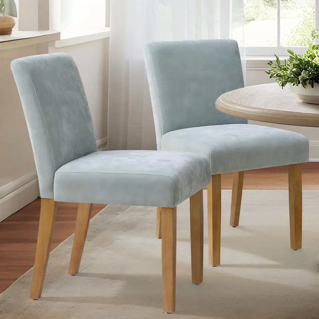 Alesana 18.5" W Linen Blend Upholstered Solid Wood Dining Chairs (Set of 2)