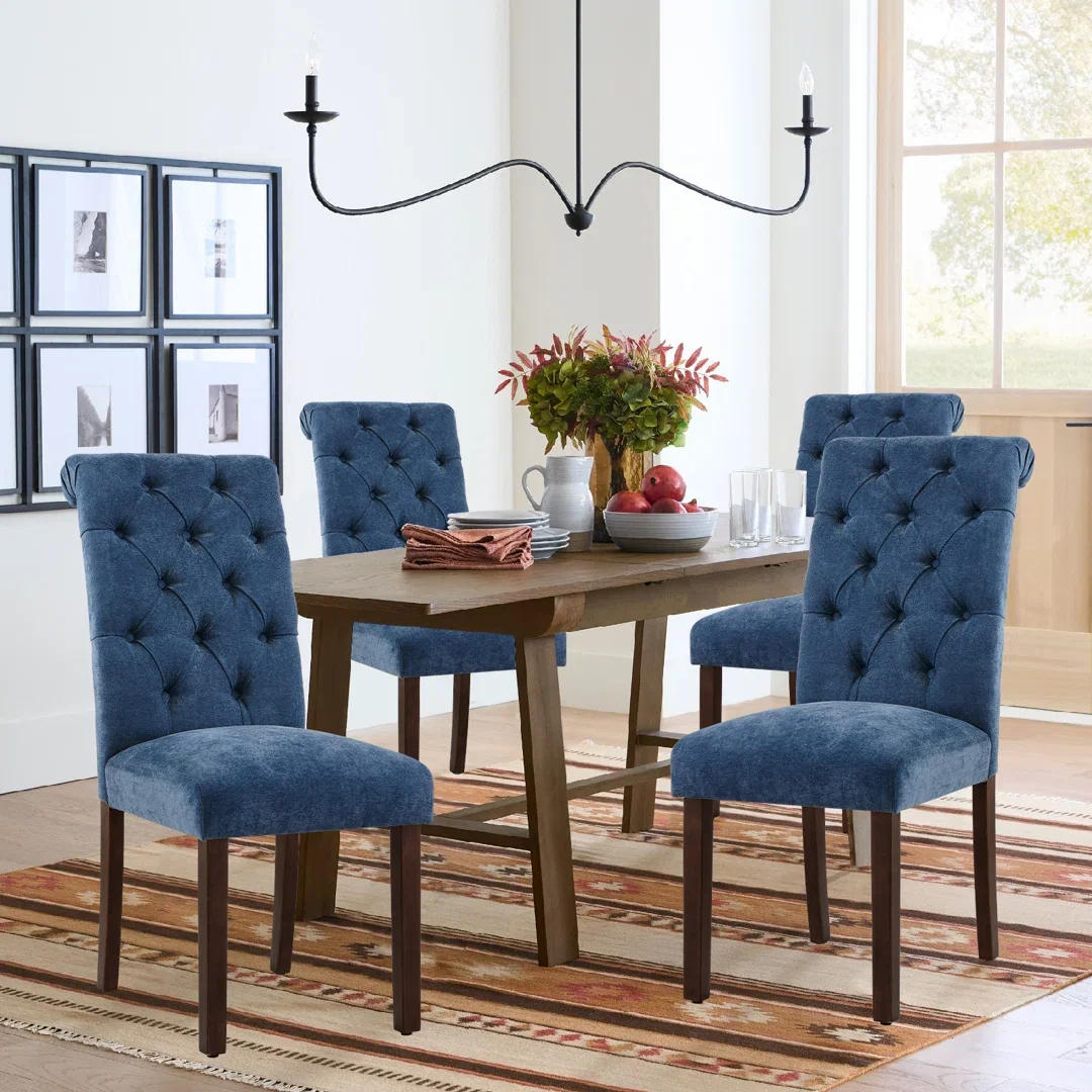 Bookout Tufted Wooden Dining Side Chairs