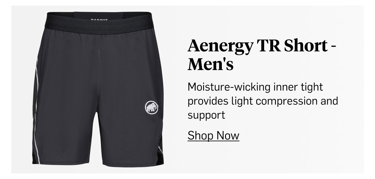 Mammut Aenergy TR Short Men's — moisture-wicking inner tight for light compression and support. Shop Now!