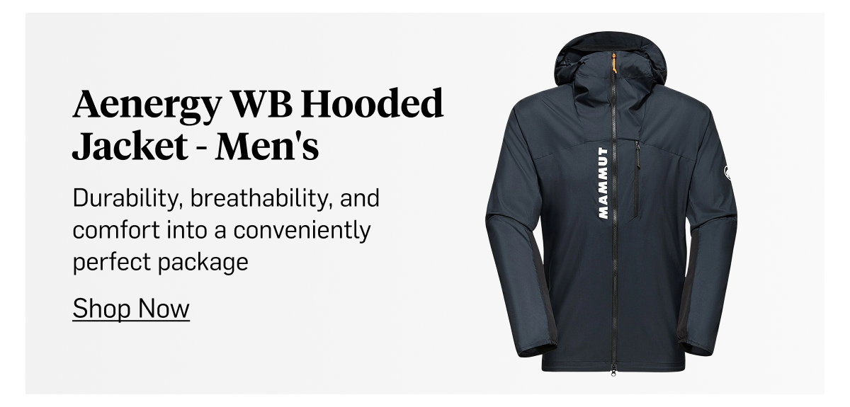 Mammut Aenergy WB Hooded Jacket Men's — durable, breathable, and comfortable. Shop Now!