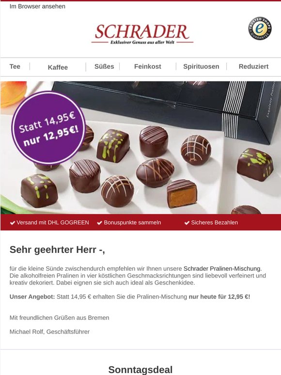 Süße Sünde: Pralinen-Mix heute zum Vorteilspreis!