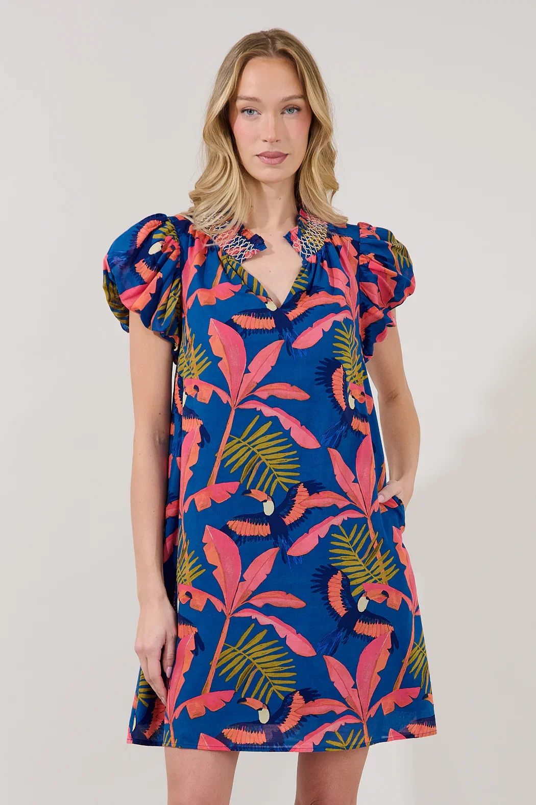 Image of Vermina Shift Mini Dress Tropical