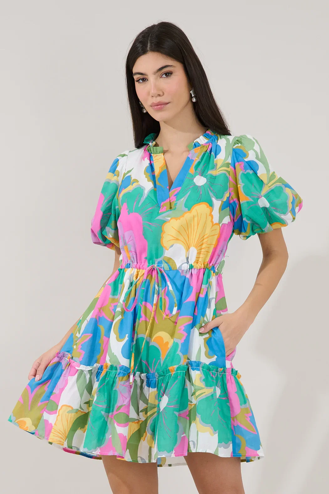 Image of Noella Shift Mini Dress Floral