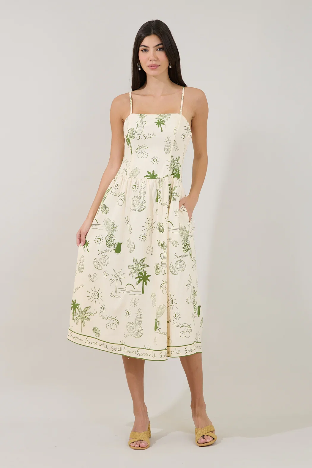 Image of Selry Smocked Midi Dress Soleil