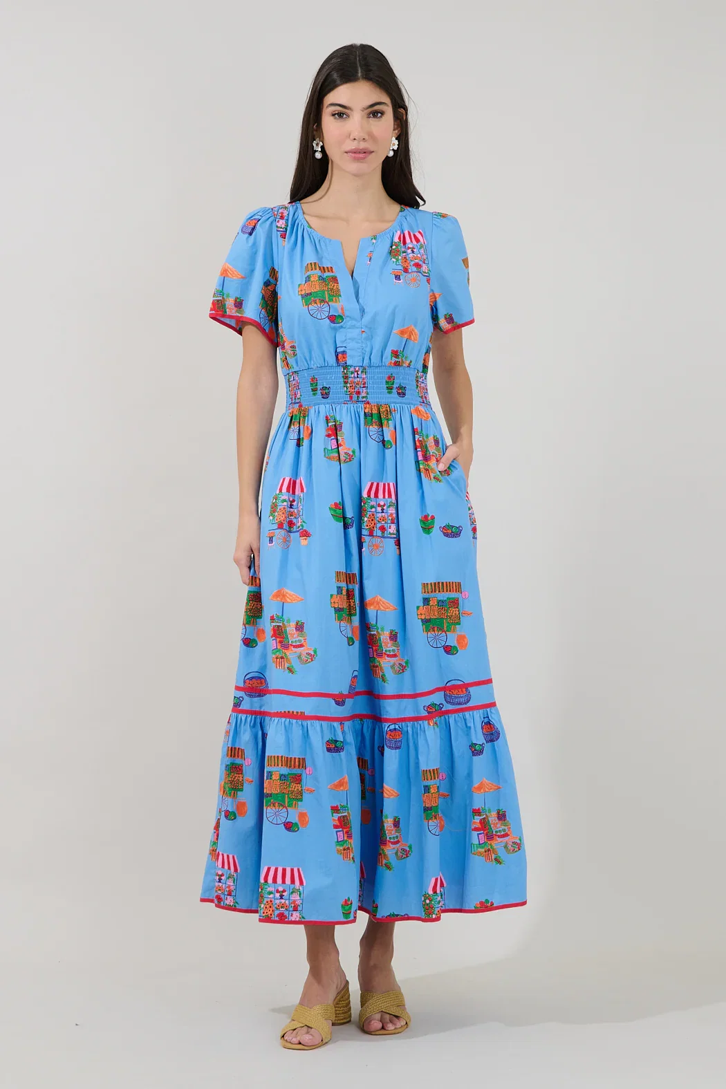 Image of Ordy Smocked Midi Dress Flower Mart