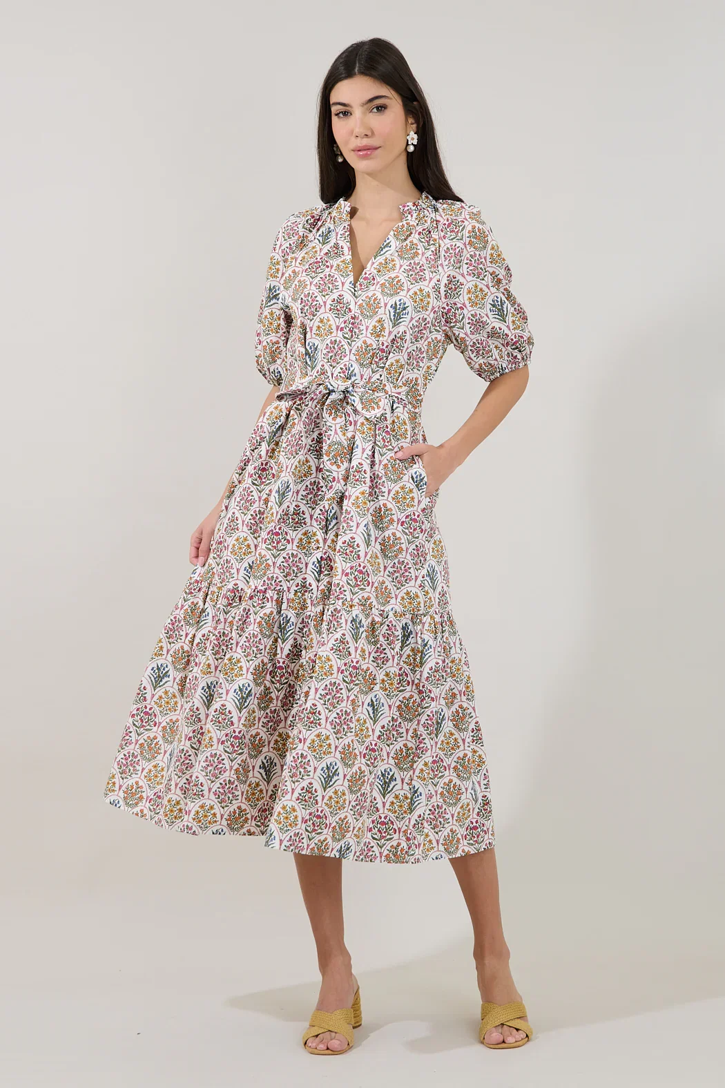 Image of Wynette Tiered Midi Dress Kathy Floral